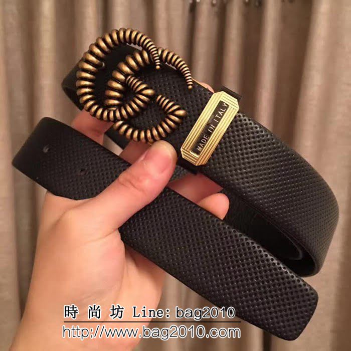 古馳CUCCI 古馳 義大利進口雙面頭層牛皮 全新工藝無縫皮帶 高端男士皮帶 GHG1204